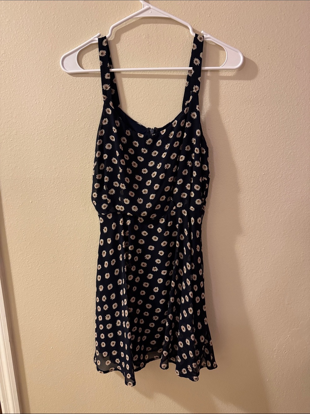 Lucca Couture Navy Mini Dress with Cream Daisy Print